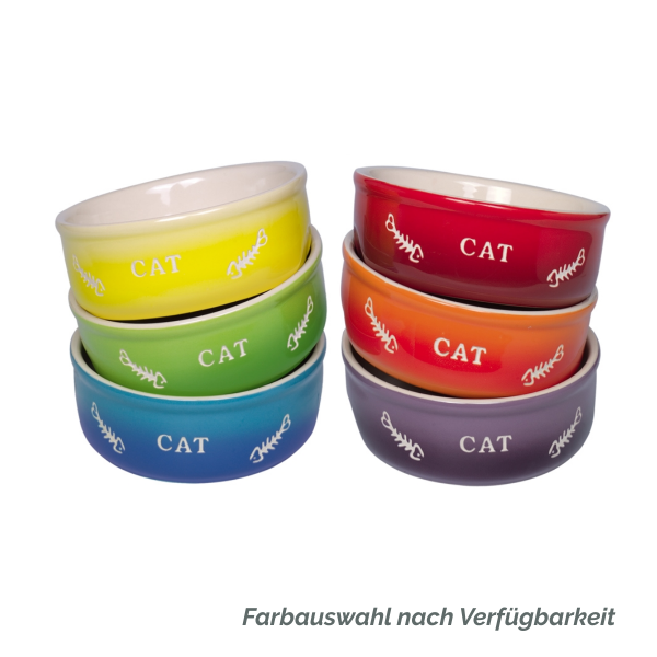 Keramik Schale "Cat" versch. Farben mit Verlauf,13,5x 4,5 cm