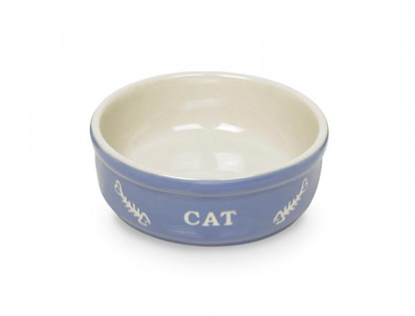 Keramik Schale "Cat" hellblau/beige Ø 13,5 x 5 cm