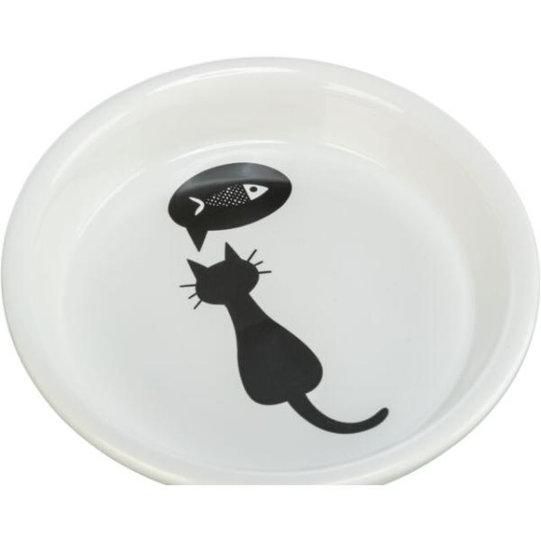 Keramik Napf "Cat & Fish" weiß Ø 13 cm, 250  ml