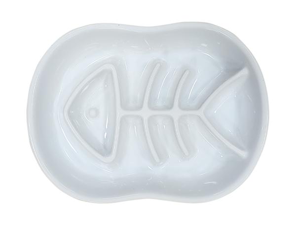 Anti Schling Napf, Keramik, "Fisch" weiß 22,5 x 17 x 4 cm