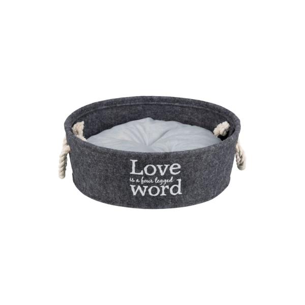 Kuschelkorb "Lian" rund, aus Filz, 37 cm, anthranzit