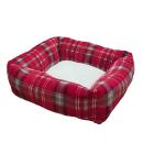 Komfortbett eckig "Kareli" rot kariert 60 x 60 x 20 cm