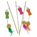 Angel mit Fisch und Ball Sisal, Stab: 40 cm
